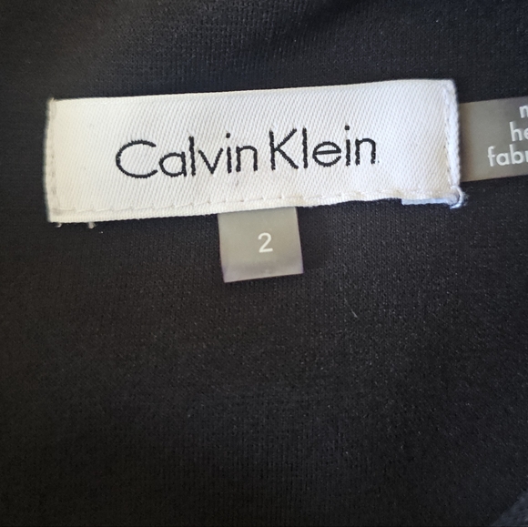 Calvin Klein Black Midi Dress with Gold Accent Zippers Special Occasion SZ 2 - Picture 9 of 11
